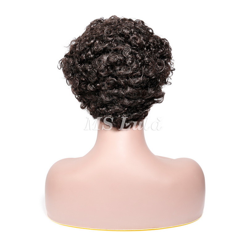Natural Color Pixie Cut Human Hair Wig Machine-made Wig for Women - 图片 7